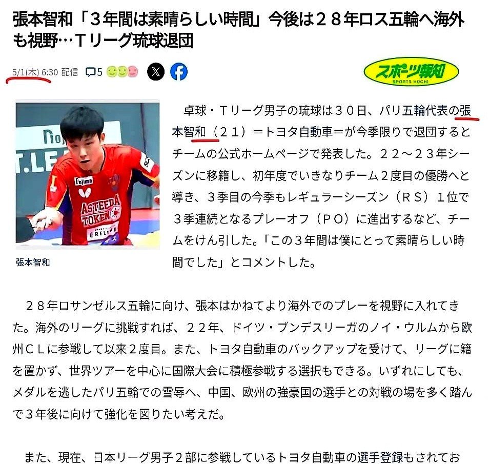 中国乒乓球队血洗德国乒乓球队，张本智和关键制胜的简单介绍